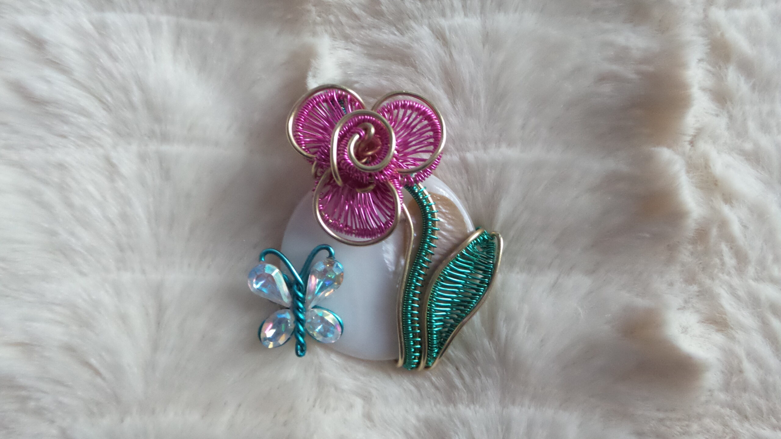 Flower and Butterfly Pendant