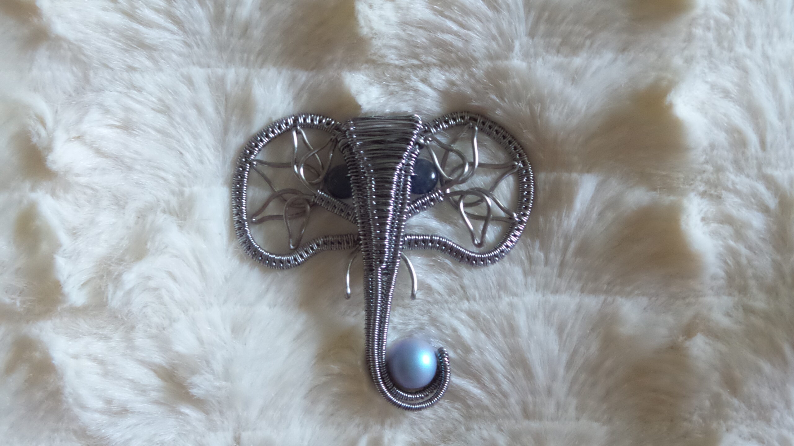 Grey Elephant Pendant